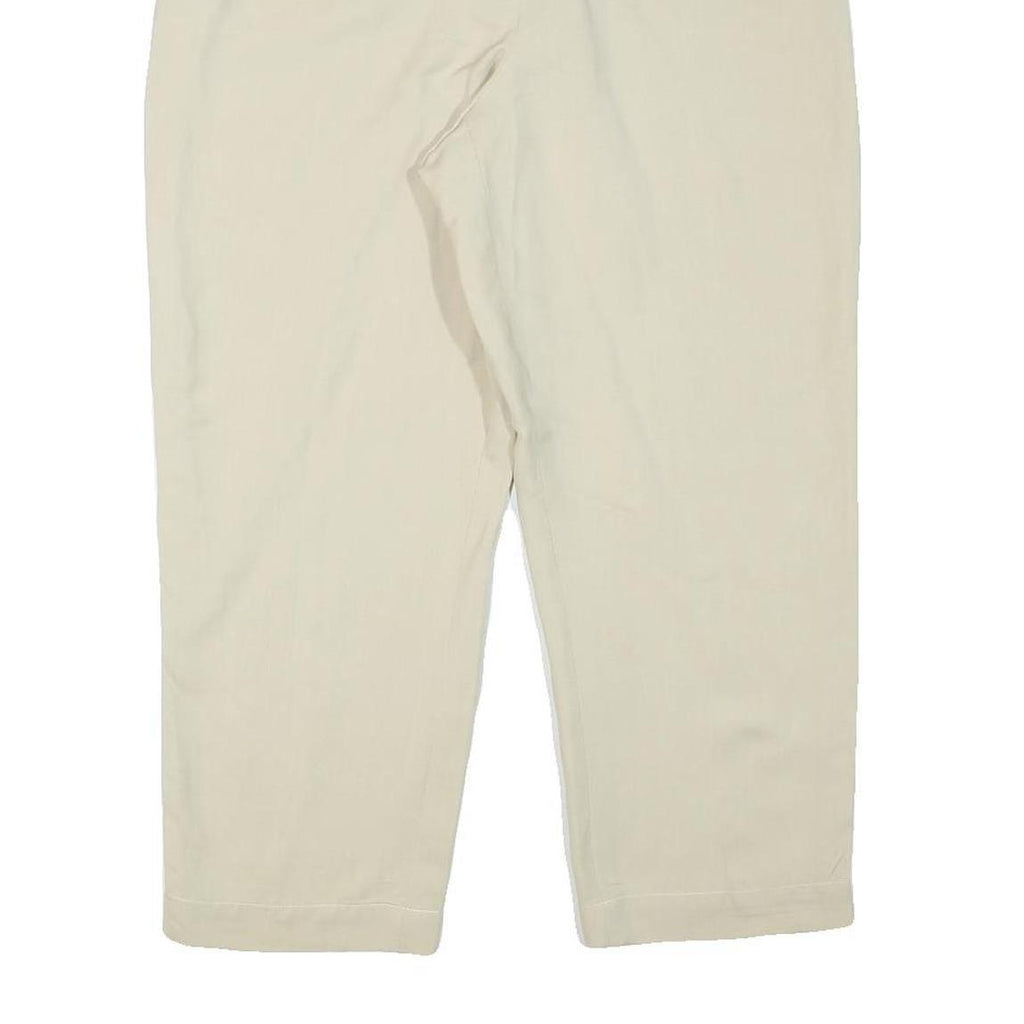 CERRUTI Womens Linen Blend Cream Relaxed Straight Trousers W31 L25 Casual Smart
