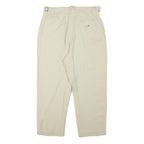 CERRUTI Womens Linen Blend Cream Relaxed Straight Trousers W31 L25 Casual Smart