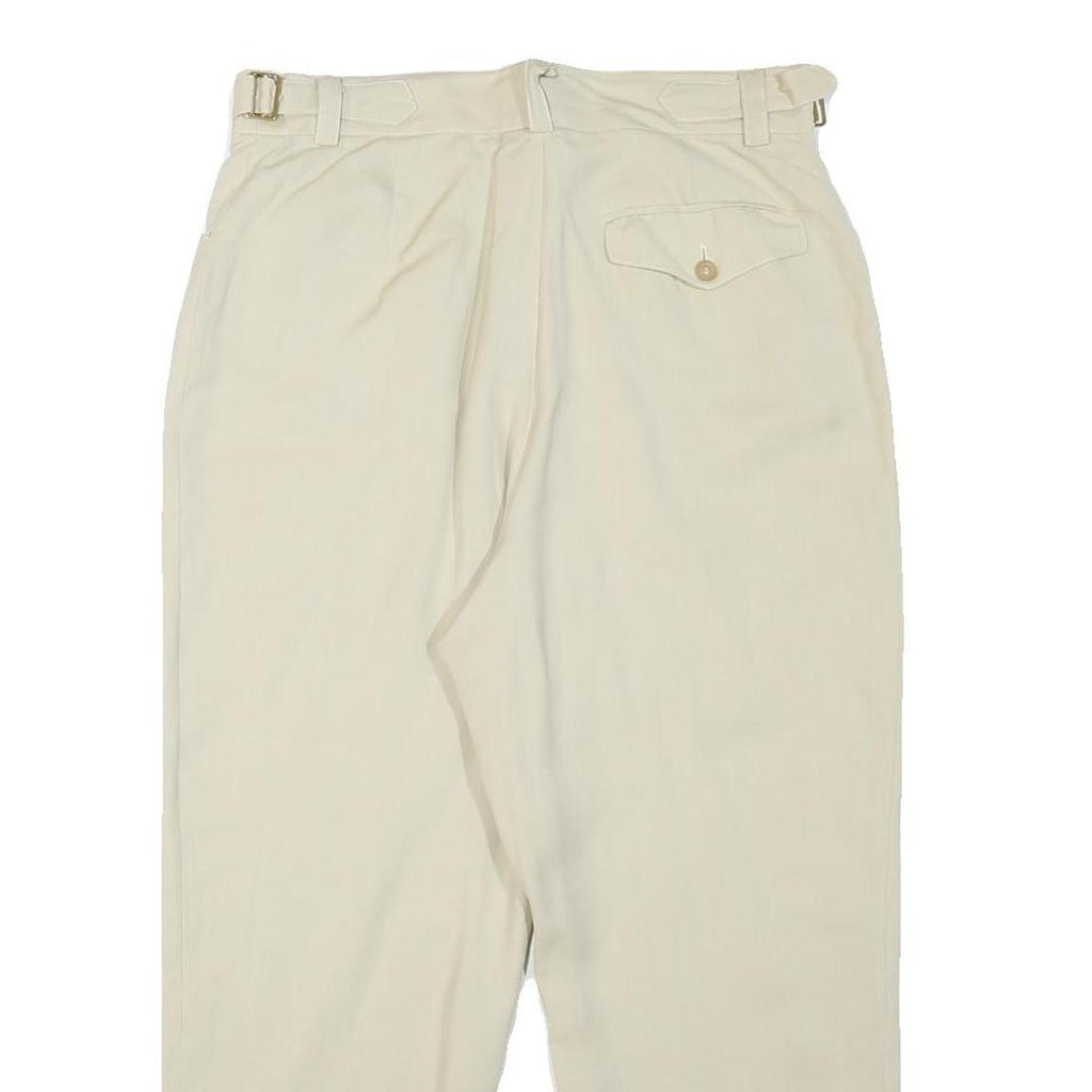 CERRUTI Womens Linen Blend Cream Relaxed Straight Trousers W31 L25 Casual Smart