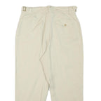 CERRUTI Womens Linen Blend Cream Relaxed Straight Trousers W31 L25 Casual Smart