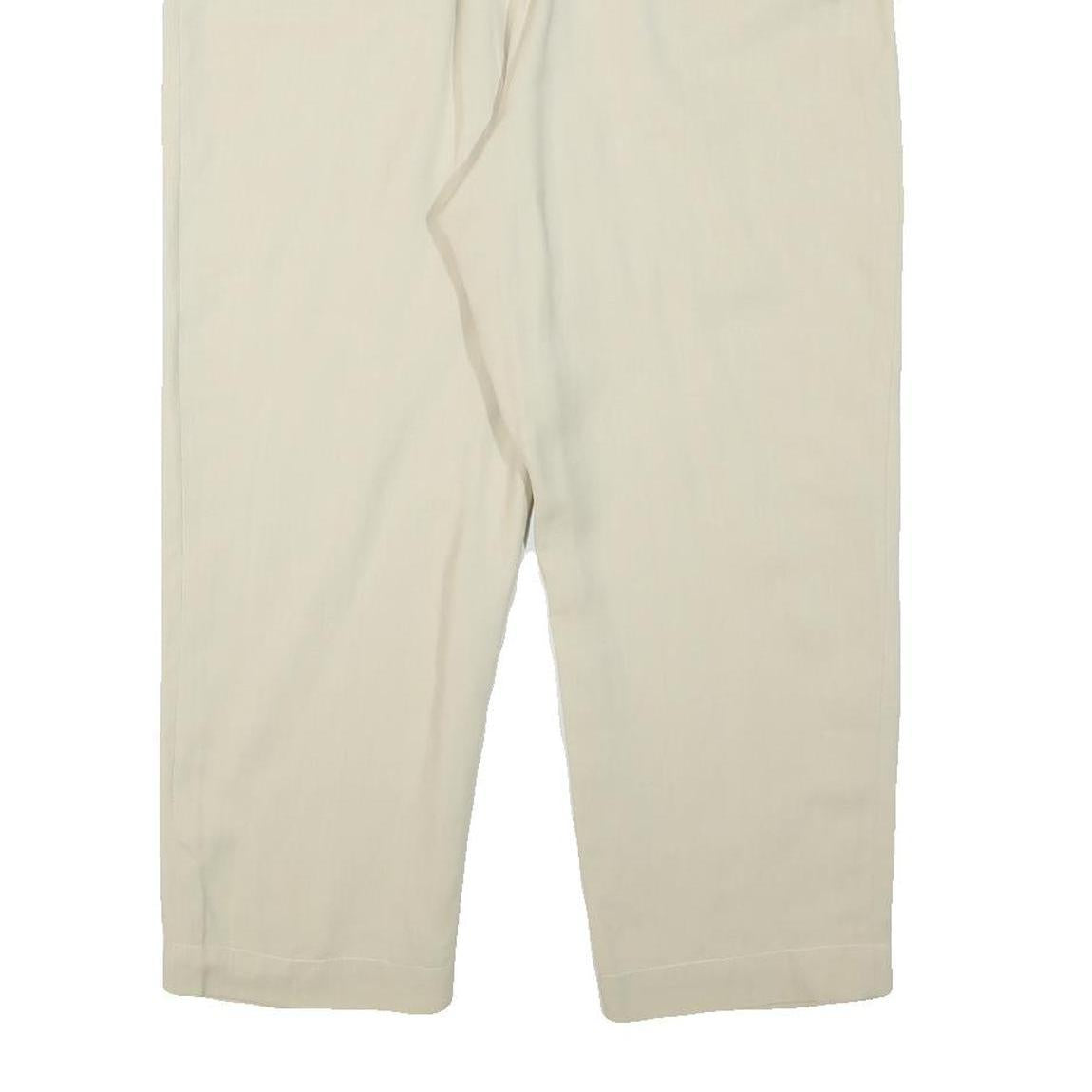 CERRUTI Womens Linen Blend Cream Relaxed Straight Trousers W31 L25 Casual Smart