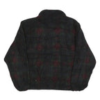 LANDS END Womens Black Green Red Patterned Jumper 1/4 Zip Polyester L Fleece