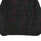 LANDS END Womens Black Green Red Patterned Jumper 1/4 Zip Polyester L Fleece