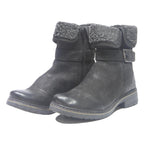 LASOCKI Womens Casual Ankle Boots Black Polyester Blend UK 4 Winter Foldover
