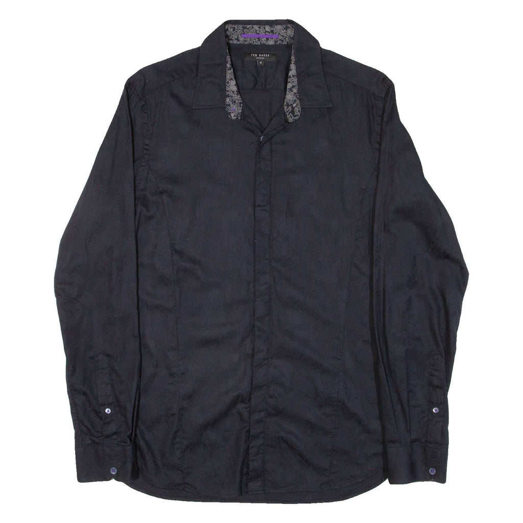 TED BAKER Mens Shirt Black Long Sleeve S