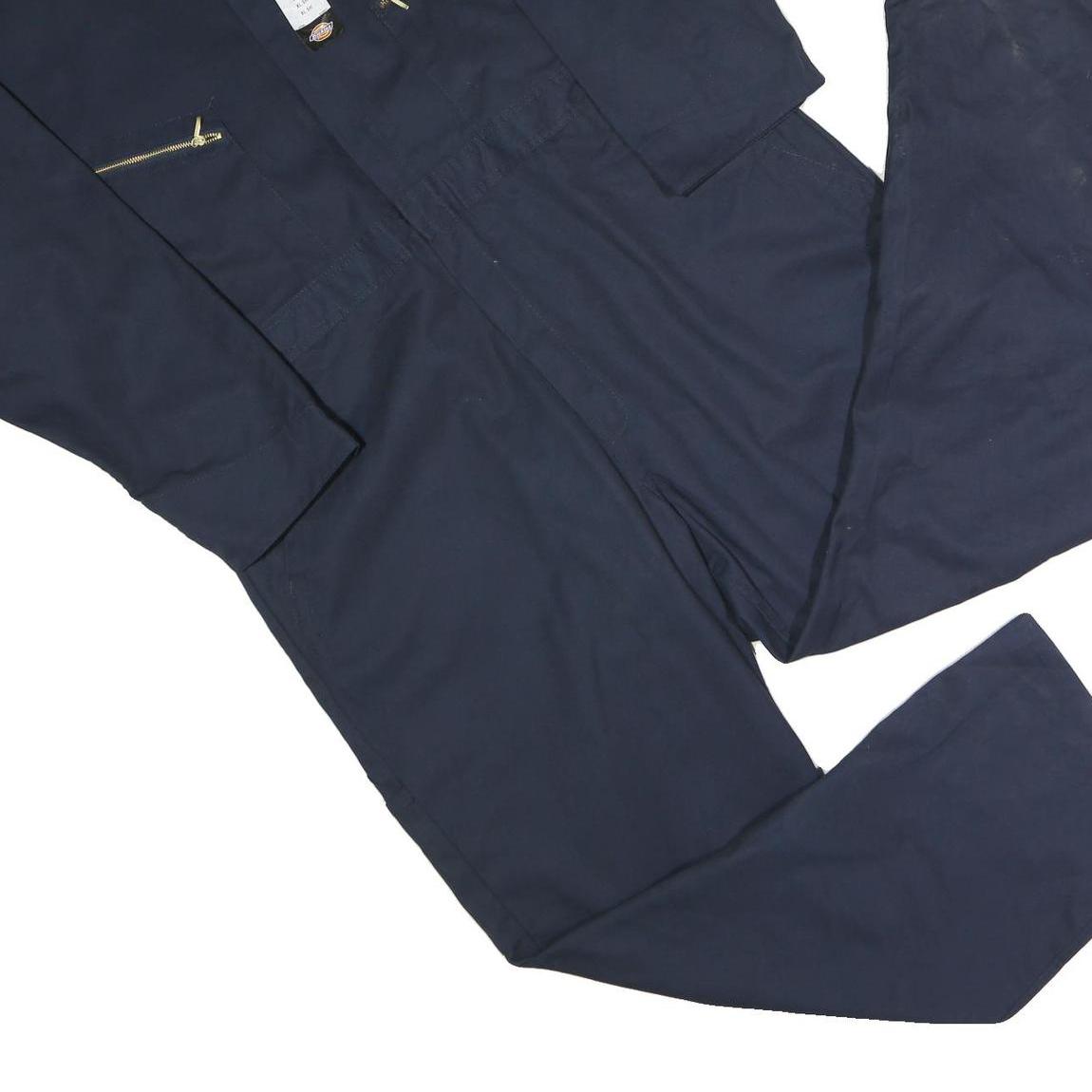 DICKIES Mens Navy Blue Relaxed Polyester Blend Dungarees XL W42 L29 Workwear