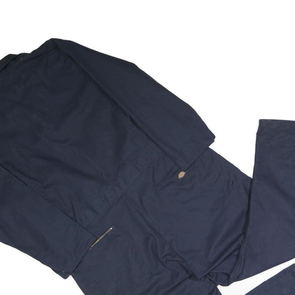 DICKIES Mens Navy Blue Relaxed Polyester Blend Dungarees XL W42 L29 Workwear