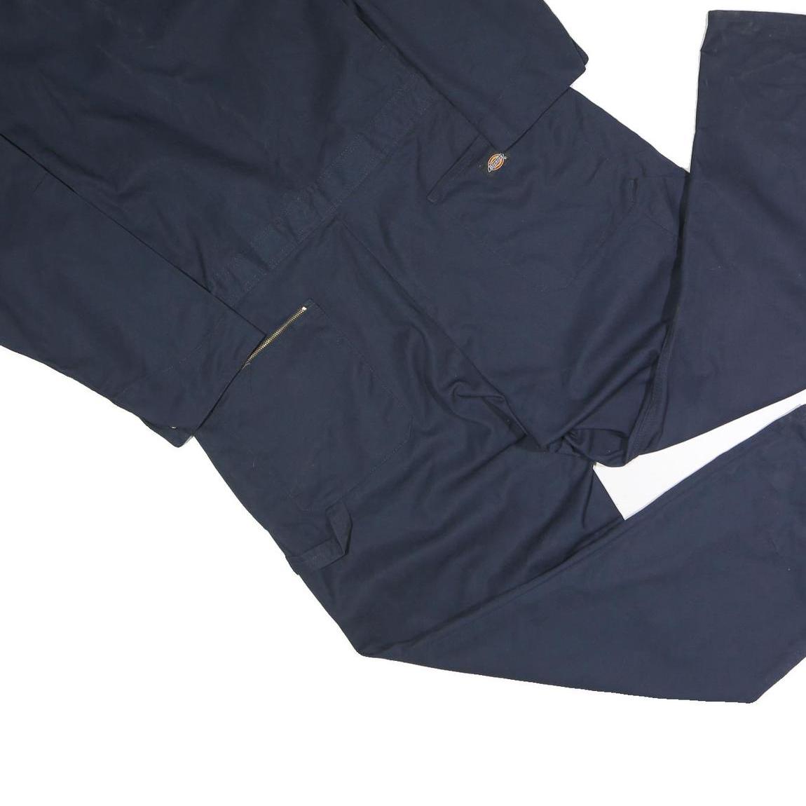 DICKIES Mens Navy Blue Relaxed Polyester Blend Dungarees XL W42 L29 Workwear