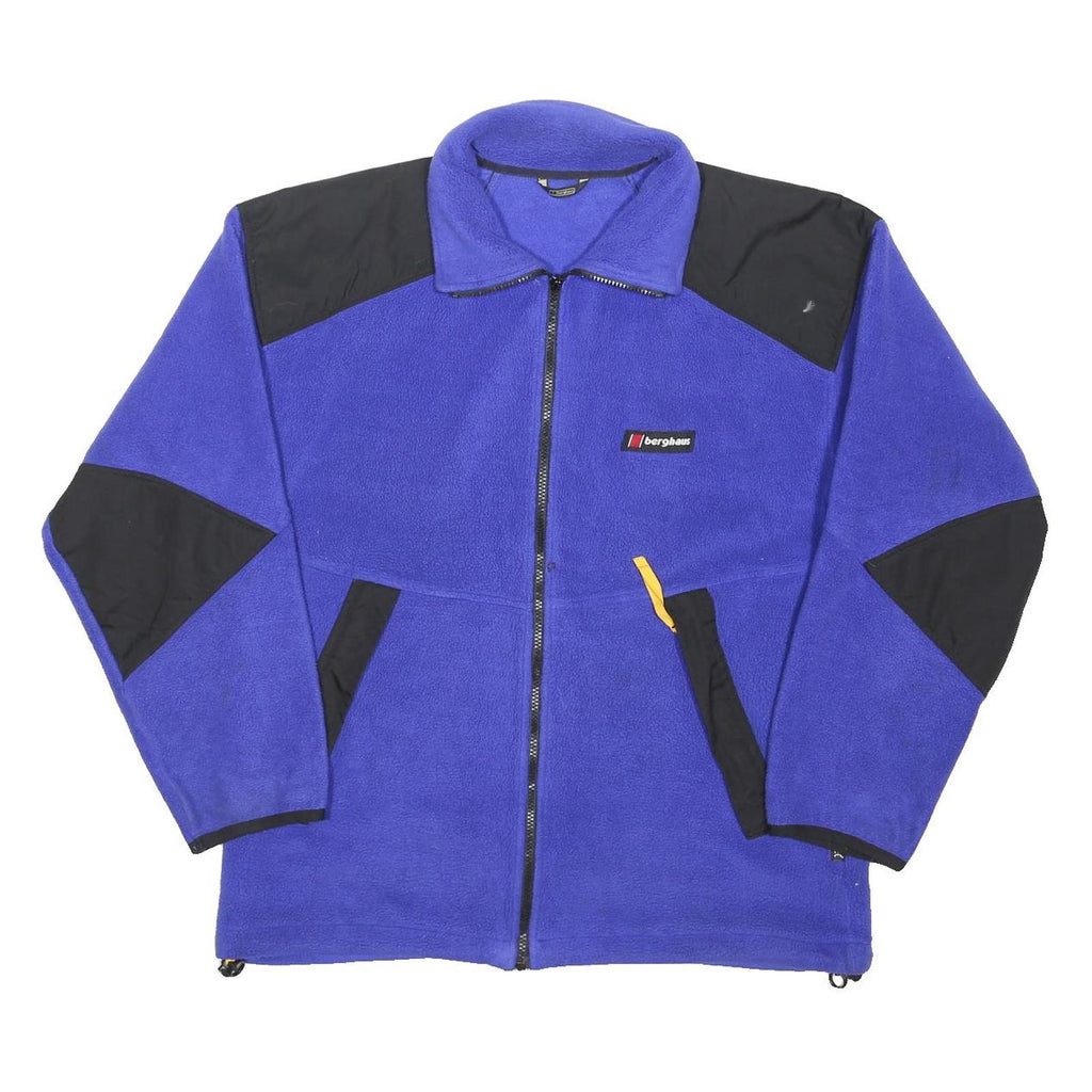 BERGHAUS Mens Blue & Black Fleece Zip Jacket M Polyester Blend Outdoor