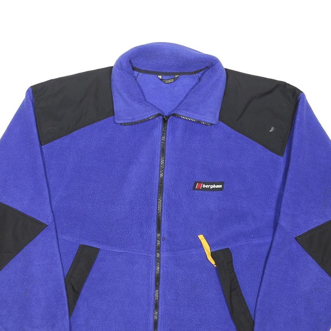 BERGHAUS Mens Blue & Black Fleece Zip Jacket M Polyester Blend Outdoor