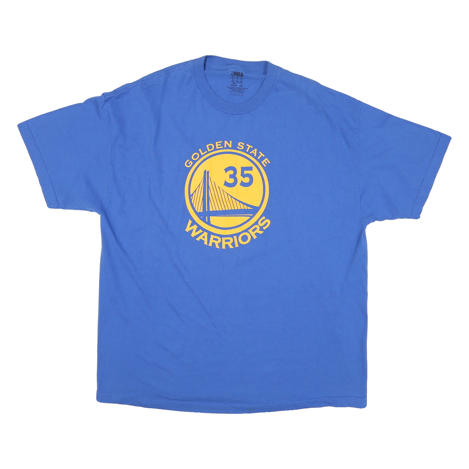 NBA Mens Blue Golden State Warriors Durant 35 Graphic T-Shirt 2XL Short Sleeve