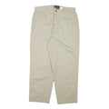 DOCKERS Mens Relaxed Beige Cotton Blend Trousers W32 L27 Zip Closure Casual