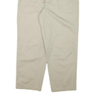 DOCKERS Mens Relaxed Beige Cotton Blend Trousers W32 L27 Zip Closure Casual