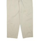 DOCKERS Mens Relaxed Beige Cotton Blend Trousers W32 L27 Zip Closure Casual