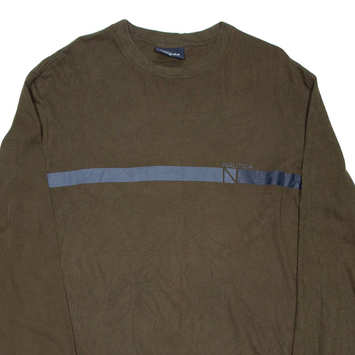 NAUTICA Mens T-Shirt Green Long Sleeve M
