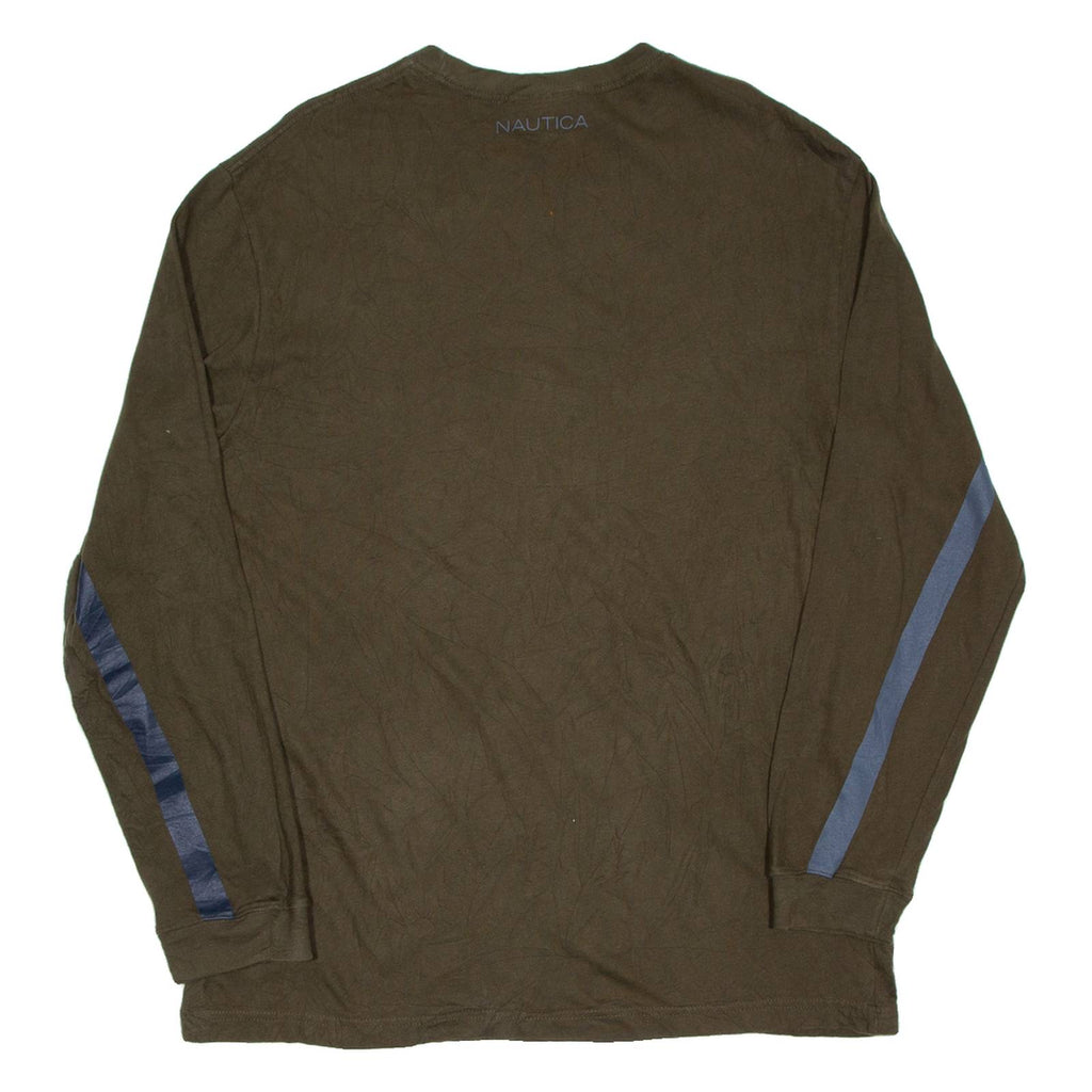 NAUTICA Mens T-Shirt Green Long Sleeve M