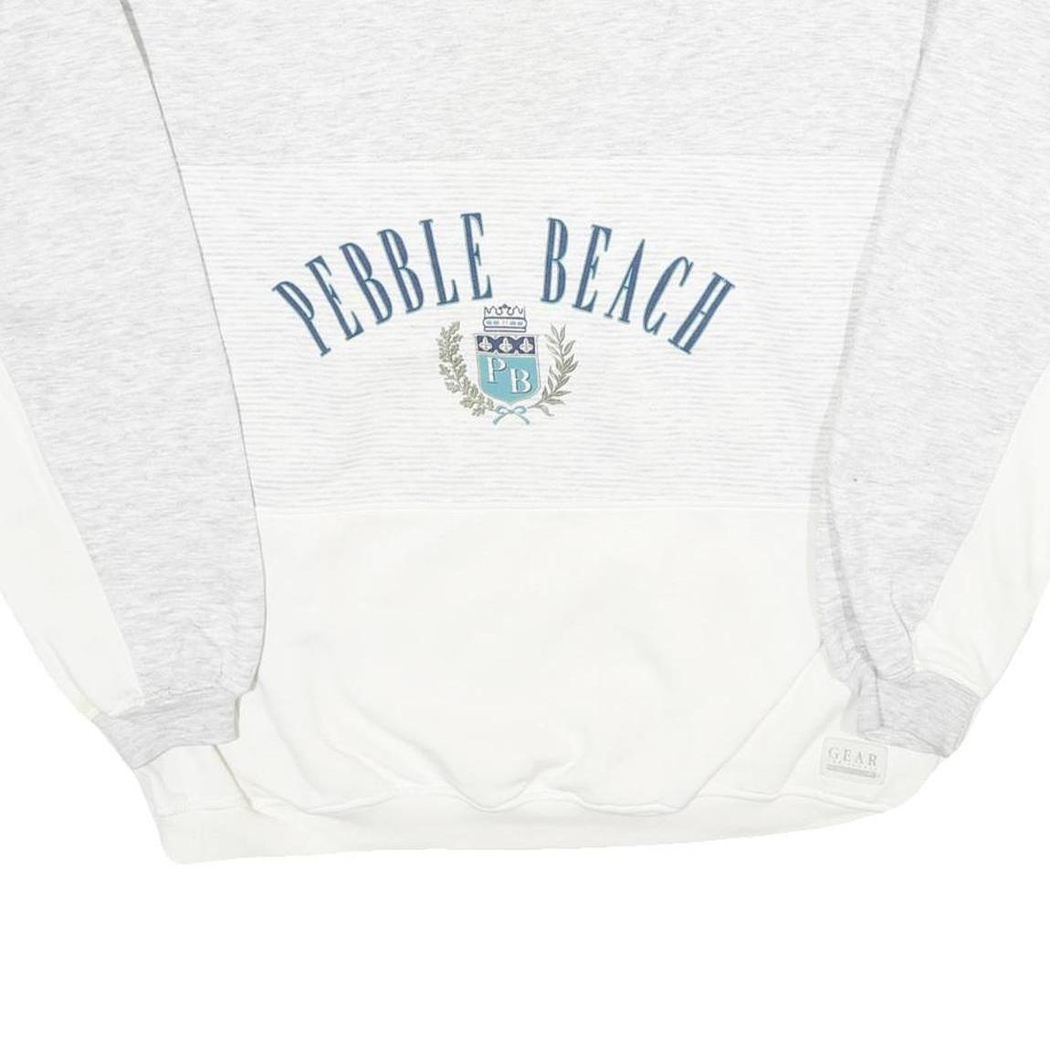 GEAR FOR SPORT Mens Grey & White Pebble Beach Crew Neck L Cotton Blend