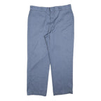 DICKIES Mens Cotton Blend Blue Regular Straight Trousers W38 L30 Workwear Zip