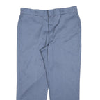 DICKIES Mens Cotton Blend Blue Regular Straight Trousers W38 L30 Workwear Zip