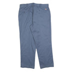 DICKIES Mens Cotton Blend Blue Regular Straight Trousers W38 L30 Workwear Zip