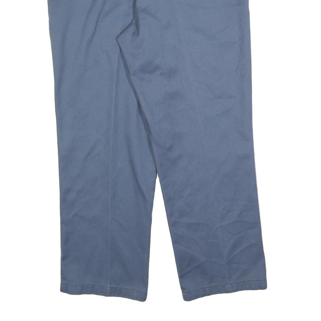 DICKIES Mens Cotton Blend Blue Regular Straight Trousers W38 L30 Workwear Zip