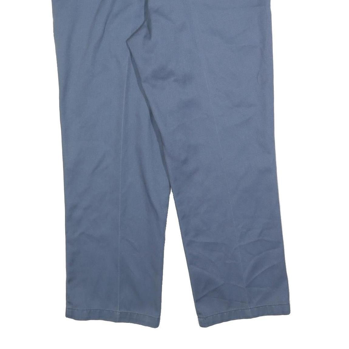 DICKIES Mens Cotton Blend Blue Regular Straight Trousers W38 L30 Workwear Zip