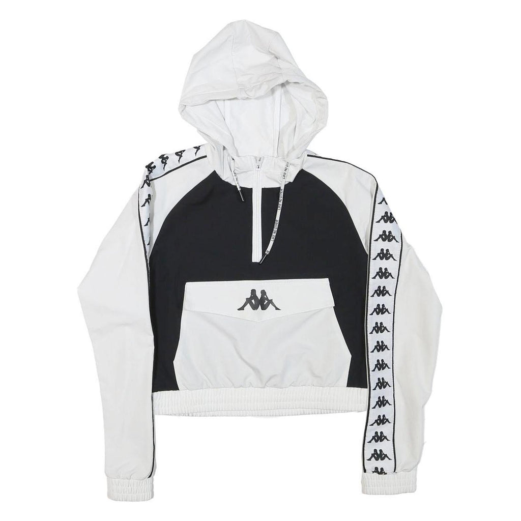 KAPPA Womens Black & White Logo Print Zip Up Jacket XS Polyester Blend