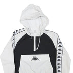 KAPPA Womens Black & White Logo Print Zip Up Jacket XS Polyester Blend