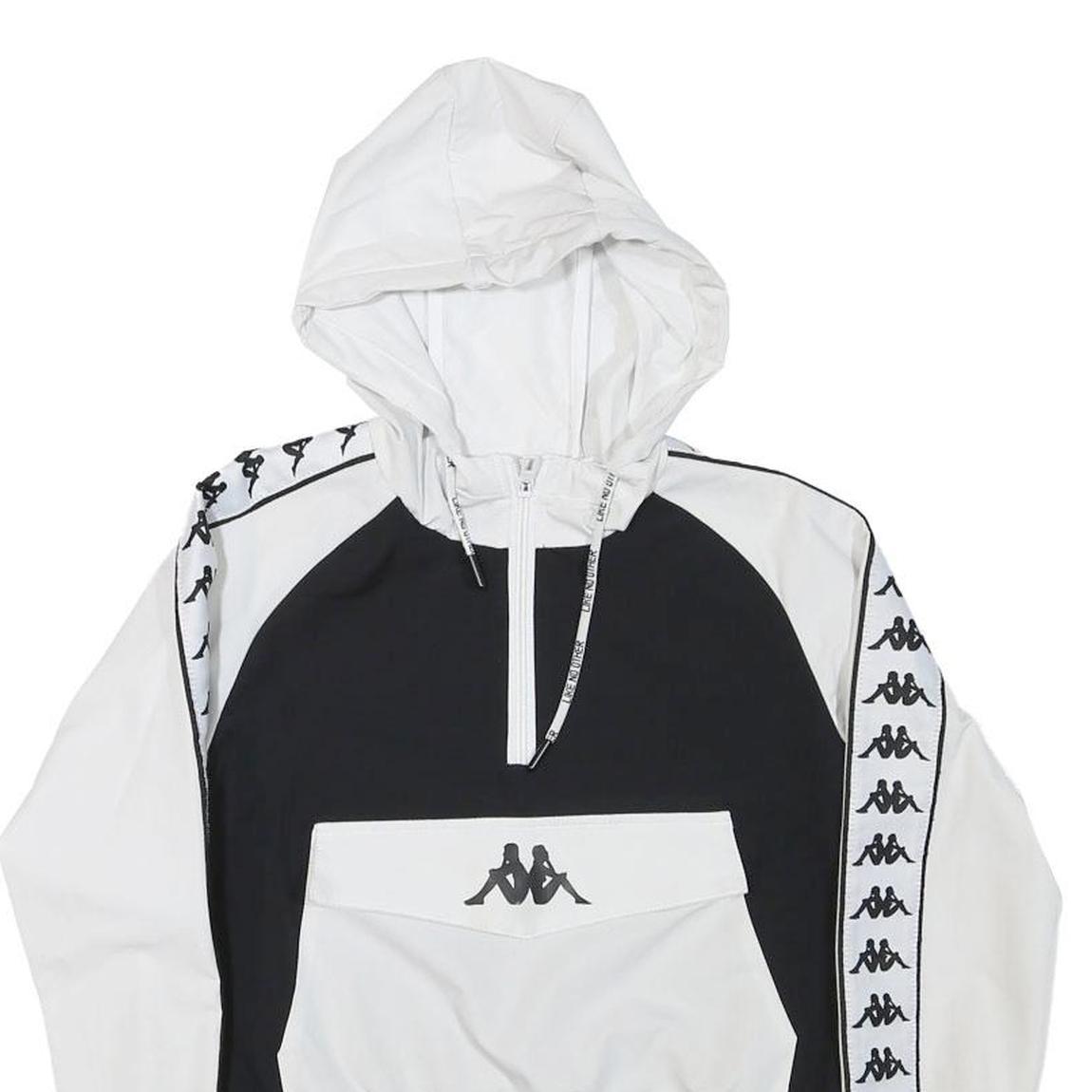 KAPPA Womens Black & White Logo Print Zip Up Jacket XS Polyester Blend