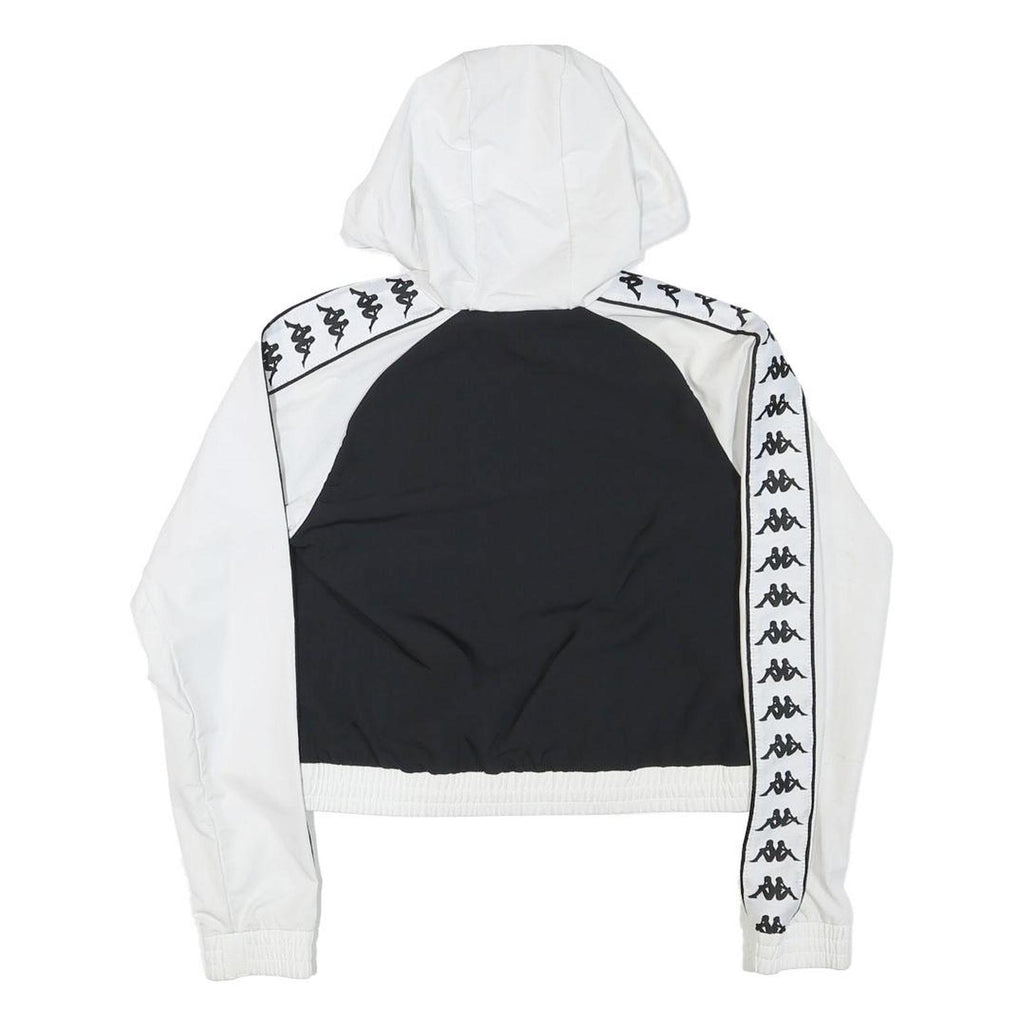 KAPPA Womens Black & White Logo Print Zip Up Jacket XS Polyester Blend