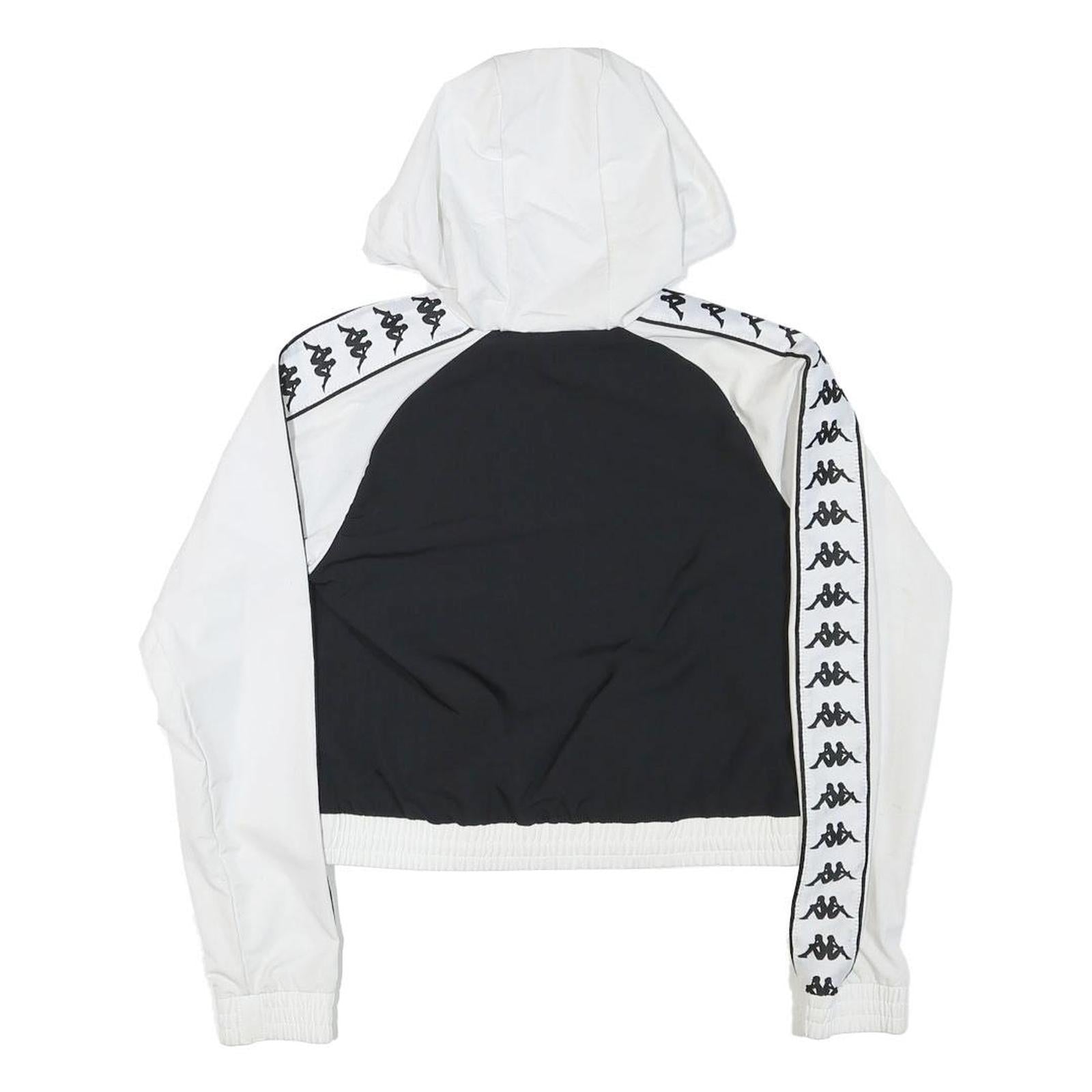 KAPPA Womens Black & White Logo Print Zip Up Jacket XS Polyester Blend