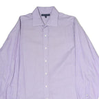 TOMMY HILFIGER Mens Lilac Plain Shirt L Cotton Classic Long Sleeve Button Down