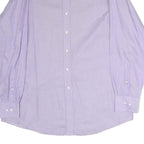 TOMMY HILFIGER Mens Lilac Plain Shirt L Cotton Classic Long Sleeve Button Down