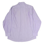 TOMMY HILFIGER Mens Lilac Plain Shirt L Cotton Classic Long Sleeve Button Down