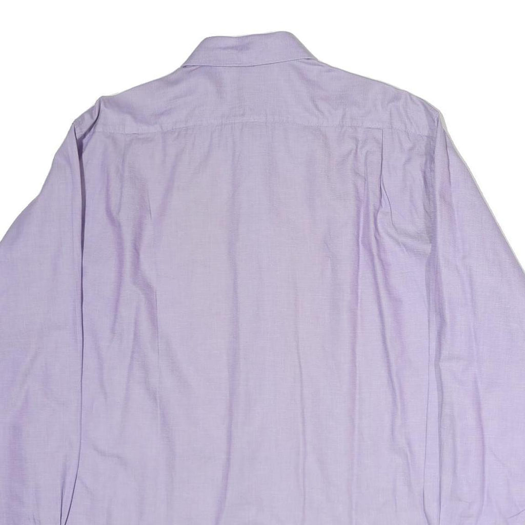 TOMMY HILFIGER Mens Lilac Plain Shirt L Cotton Classic Long Sleeve Button Down
