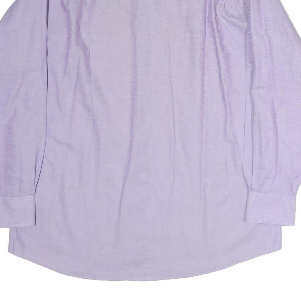 TOMMY HILFIGER Mens Lilac Plain Shirt L Cotton Classic Long Sleeve Button Down