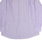 TOMMY HILFIGER Mens Lilac Plain Shirt L Cotton Classic Long Sleeve Button Down