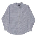 NAUTICA Mens Blue Check Shirt L Classic Cotton Blend Long Sleeve Casual