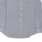 NAUTICA Mens Blue Check Shirt L Classic Cotton Blend Long Sleeve Casual