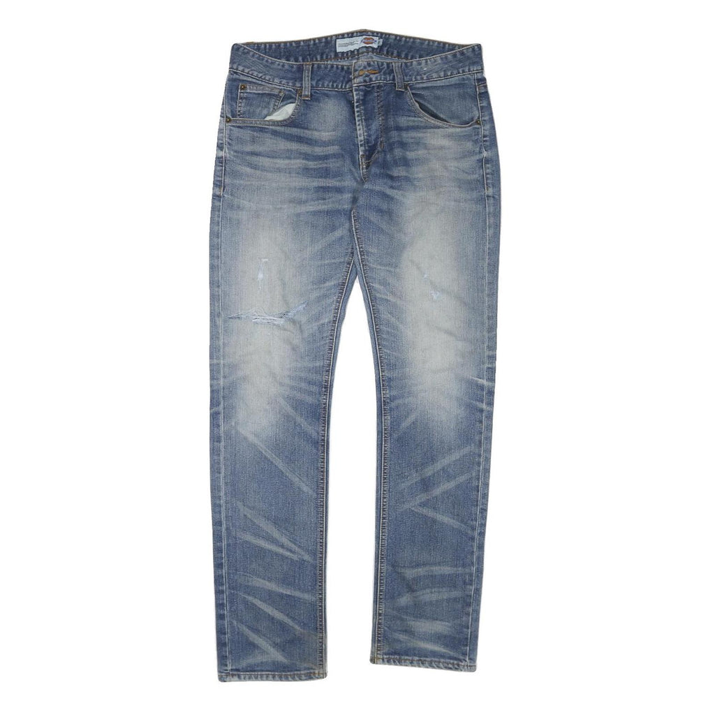 DICKIES Mens Regular Denim Blue Jeans W32 L32 Classic Zip Casual Wear