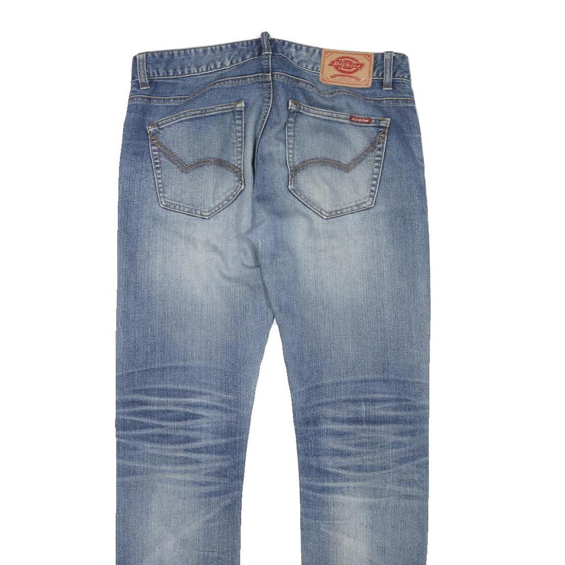 DICKIES Mens Regular Denim Blue Jeans W32 L32 Classic Zip Casual Wear