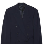 BOSS HUGO BOSS Womens Navy Blue Double Breasted Wool Blazer Jacket XL Tailored