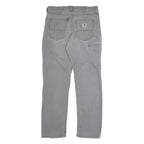 CARHARTT Mens Cotton Grey Regular Fit Straight Leg Trousers W32 L29 Casual