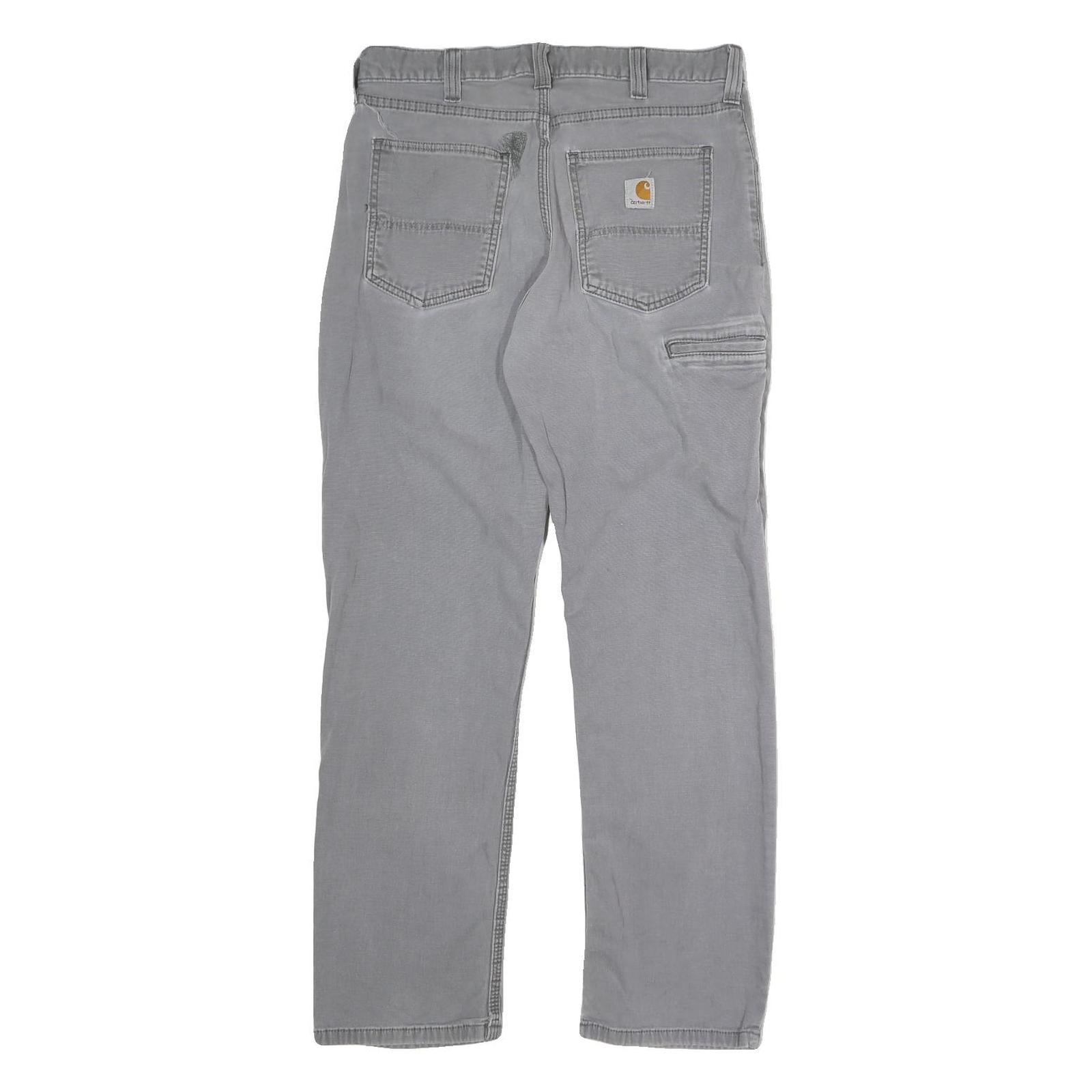 CARHARTT Mens Cotton Grey Regular Fit Straight Leg Trousers W32 L29 Casual