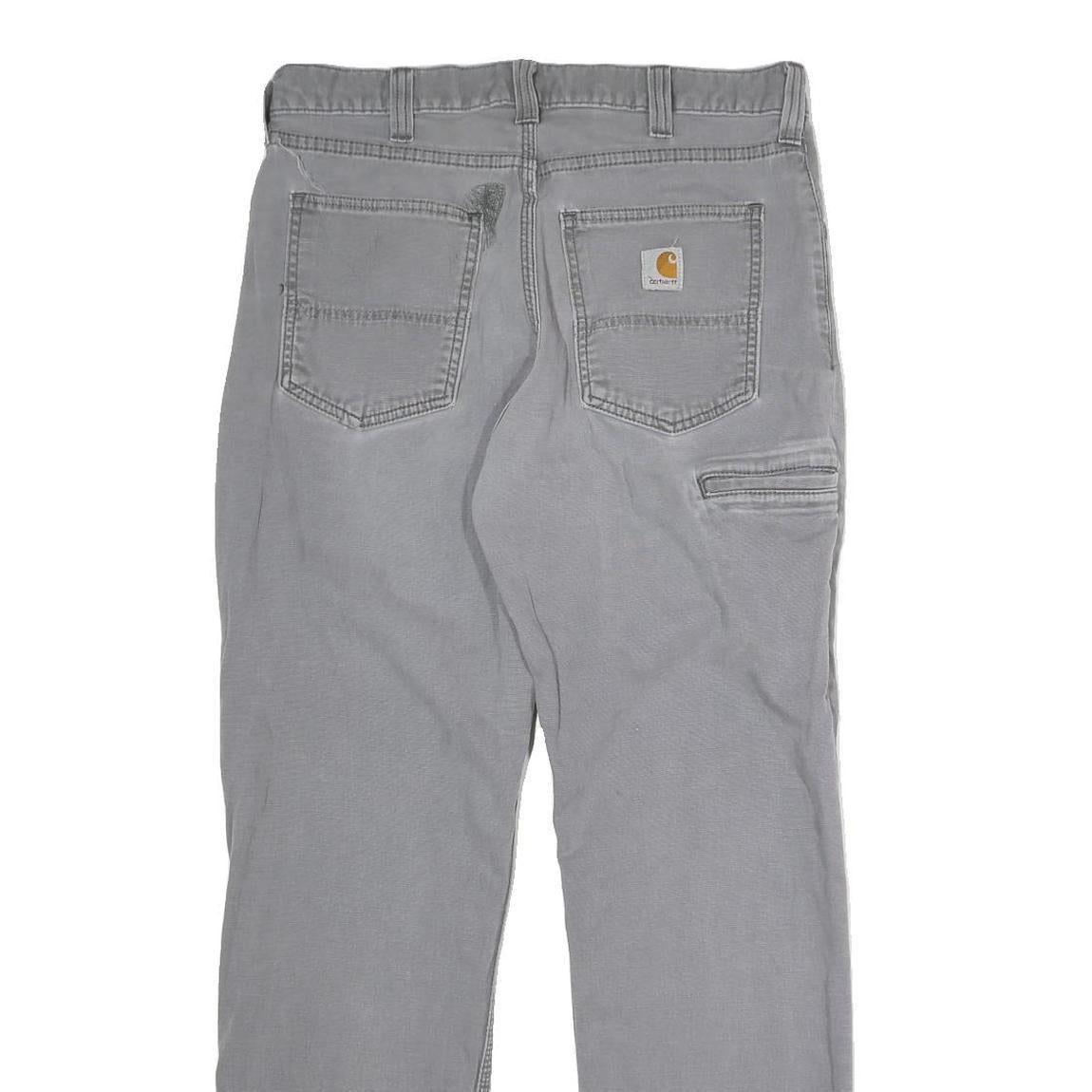 CARHARTT Mens Cotton Grey Regular Fit Straight Leg Trousers W32 L29 Casual
