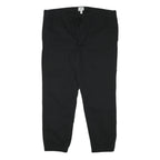 H&M Mens Black Cotton Blend Relaxed Drawstring Trousers W42 L30 Casual