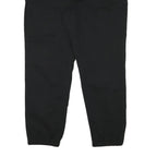 H&M Mens Black Cotton Blend Relaxed Drawstring Trousers W42 L30 Casual