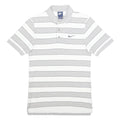 NIKE Mens White & Grey Striped Short Sleeve Polo Shirt S Cotton Casual