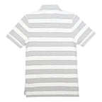 NIKE Mens White & Grey Striped Short Sleeve Polo Shirt S Cotton Casual