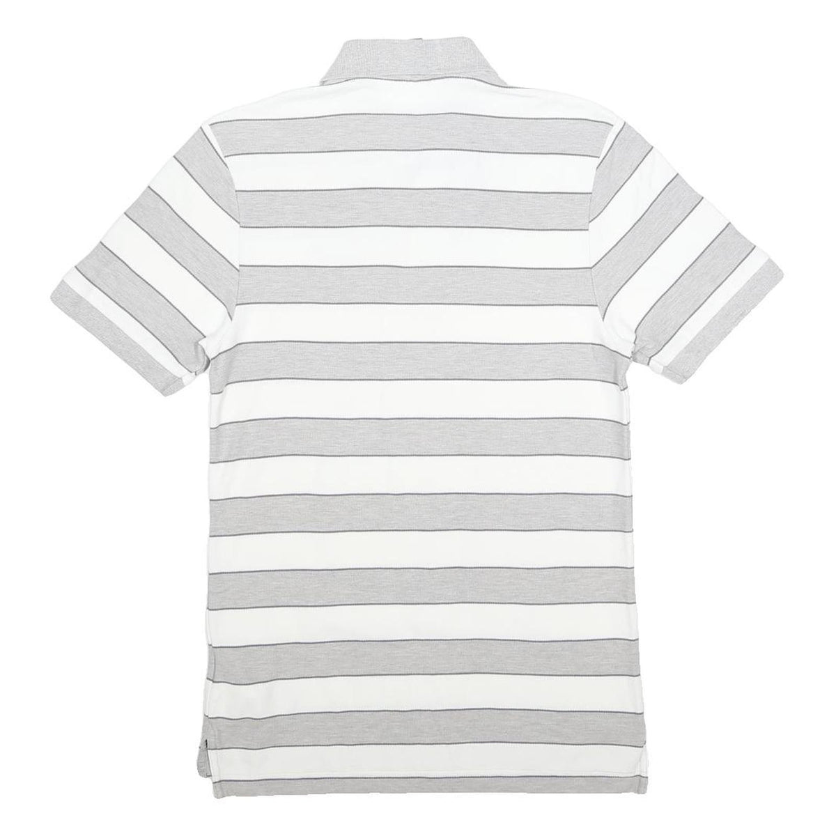 NIKE Mens White & Grey Striped Short Sleeve Polo Shirt S Cotton Casual